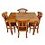 Mesa de Jantar Madeira de Demolição 1,20x 0,80 com 4 Cadeiras Leque Sudeste Rustico - Imagem 1
