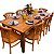 Mesa Madeira de Demolição 2m x 90cm com 8 Cadeiras Leque Sudeste Rústico - Imagem 1