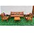 Kit Jogo de Banco 5 lugares Com Mesa de Centro Madeira de Demolição Modelo Flor Sudeste Rústico - Imagem 4