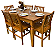 Mesa de Jantar em Madeira 160 x 80 com 6 Cadeiras Ana Hickmann Sudeste Rústico - Imagem 1