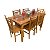 Mesa de Jantar em Madeira 160 x 80 com 6 Cadeiras Pequim Sudeste Rústico - Imagem 2