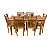 Mesa de Jantar em Madeira 160 x 80 com 6 Cadeiras Pequim Sudeste Rústico - Imagem 3