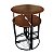 Conjunto de Mesa e 4 Banquetas Pizza em Madeira de Demolição e Ferro Sudeste Rústico - Imagem 3