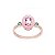 ANEL FAROL COM TURMALINA ROSA, ESMERALDAS E ESMALTE ROSA - Imagem 2