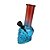 Bong De Vidro DK Mini Skull Colors - Vermelho/Azul - Imagem 1