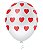 10 Balões Brancos Com Coração Vermelho Surpresa Romântica - Imagem 1