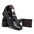 Sapato Social Masculino Confort Em Couro Nobre Fosco Preto Com Cinto e Carteira - Imagem 1