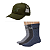 KIT CATERPILLAR 3 PARES DE  MEIAS E 1 BONE VERDE - Imagem 1