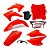 Kit Plástico Amx Crf 230 2015 - 2018 Vermelho + Plate Duo Amx - Imagem 1