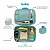 Lancheira Bento Box com talher inox Marmita Magic Dino Buba Verde Azul com alça lanche Dinossauro menino infantil - Imagem 5