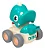 Carrinho Dino Com Fricção E Apito Verde Bebê 12M - Imagem 2