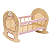 Brinquedo De Madeira Berço Para Boneca Com Palha Rosa Büp Baby - Imagem 1