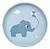 Pratinho Em Silicone Bebê Com Ventosa Buba Cloudy Elefante Azul - Imagem 1
