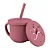 Copo Infantil Silicone 2 em 1 Canudo Snack Piccolo Rosa Infanti - Imagem 1