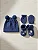 Kit Bebê Recém Nascido Rn Gorro Luva Sapatinho Pimpolho - Azul Jeans - Imagem 5