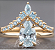 Conjunto Aneis Princesa Cinderela - Ouro 18k - Imagem 1