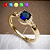 Anel de Formatura - Azul - 3 Camadas de Ouro 18k - Imagem 1
