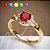 Anel Formatura - Vermelho -  3 Camadas de Ouro 18k - Imagem 1
