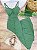 Vestido Midi Botao Marcela Poa Verde - Imagem 1