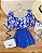 Cropped Manga Princesa Luna Floral Azul - Imagem 1