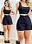 Conjunto Short-Saia e Cropped Natasha Preto - Imagem 4