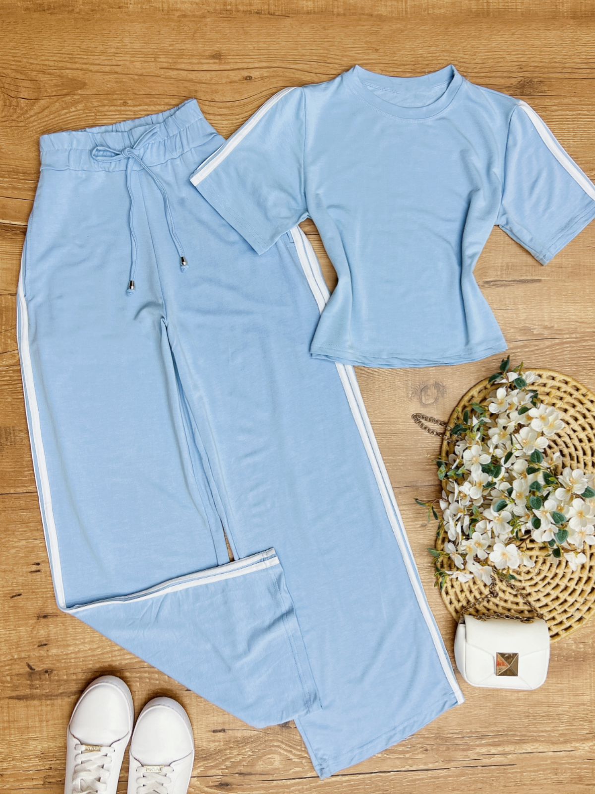 Conjunto Moletinho Cecilia Azul Bebe - Imagem 1