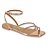 Sandália Rasteira Vizzano Metalizada Strass Ouro Rosado 6513207 - Imagem 1