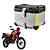 Baú 55L  Aluminio Prata Bauleto Bagageiro Universal Com suporte - Imagem 2