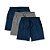 Kit 3 Shorts Masculinos Praia Corrida Academia Elastano Premium Tactel WSS Basic Azul e Cinza - Imagem 1