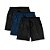 Kit 3 Shorts Masculinos Praia Corrida Academia Elastano Premium Tactel WSS Basic Preto e Azul - Imagem 1