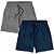 Kit 2 Shorts Masculino Praia Corrida Academia Elastano Premium Tactel WSS Basic Cinza e Azul - Imagem 1