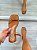 Rasteira de Cravo com Palmilha Caramelo e Strass Dourado Ajustável - Pumb Shoes - Imagem 2