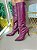 Bota Feminina Croco Cano Longo Salto Fino Marsala - Imagem 2