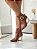 Bota Ankle Boot Luxo Salto Escultural Dourado Capuccino 74/26 - Imagem 2