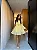 Vestido nula manga amarelo curto fluido - Imagem 1
