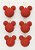 Kit com 6 bolas de natal mickey disney vermelhas aveludadas - Imagem 1