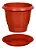 Vaso Redondo Terracota com Prato - 21,5 litros - Imagem 1