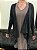 Cardigan Longo Preto Marmo - Imagem 2