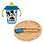 Prato Infantil De Bambu Com Ventosa Azul E Copo Mickey - Imagem 1