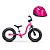 Bicicleta Balance Infantil Raiada e Capacete Rosa - Nathor - Imagem 1