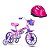 Bicicleta Infantil Aro 12 Cat com Capacete Rosa - Nathor - Imagem 1