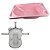 Banheira Plástica Rígida Rosa Perolado e Almofada De Banho - Imagem 1