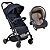 Carrinho de Bebê Zap Black e Bebê Conforto Touring X CZ Bege - Imagem 1