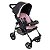 Carrinho de Bebê Romano Preto Rosa c/ Bebê Conforto e Base - Imagem 2