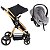 Carrinho De Bebê Galzerano Ivy Gold E Bebê Conforto Cinza - Imagem 1