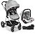 Kit Carrinho de Passeio Jazz Cinza Litet com Bebê Conforto e Base - Imagem 1