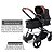 Kit Carrinho de Bebê Ivy com Bebê Conforto Grid Preto Galzerano - Imagem 2