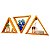 Kit 3 Nichos Prateleira Triangulo Madeira - Imagem 1