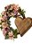 Guirlanda Decorativa com  flores e coracao de madeira - Imagem 2