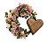 Guirlanda Decorativa com  flores e coracao de madeira - Imagem 1